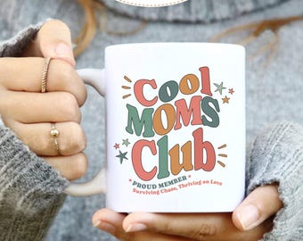 Cool Moms Club Mug, Retro Mom Life Coffee Cup