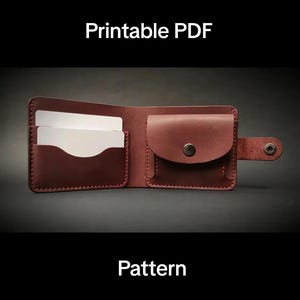 Patrón de billetera de cuero para mujer en formato PDF, patrón de billetera plegable, plantilla de billetera plegable en formato PDF, patrón de artesanía de cuero en formato PDF