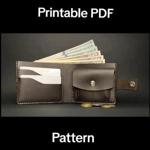Padrão de carteira masculina de couro pdf, padrão de carteira bifold, modelo de carteira tipo carteira pdf, padrão de artesanato em couro pdf