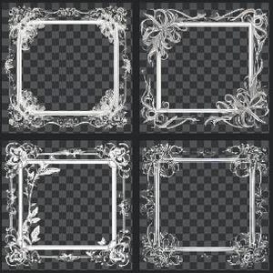 Line Picture Frame V2 , Digital frames clipart, Doodle Frames Clipart, Hand drawn frames, Border clipart, Commercial Use, Digital Download
