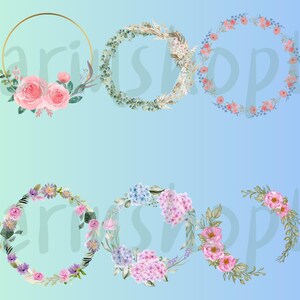 Flower photo frameV5 , Digital frames clipart, Doodle Frames Clipart, Hand drawn frames, Border clipart, Commercial Use, Digital Download