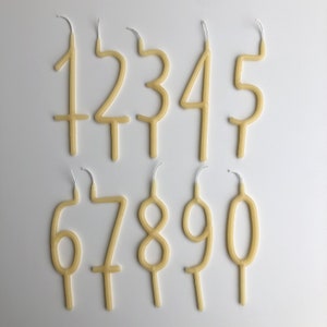 Hand dipped Beeswax Number Candle