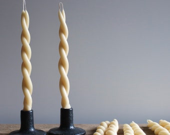 Beeswax Twisted Dinner Tapers