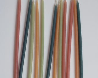 Natural Pigment Beeswax Birthday Candles