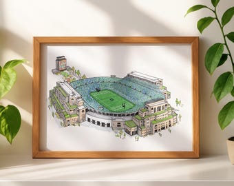 Notre Dame Stadium - Touchdown Jesus - Pen&ink art print (unframed)