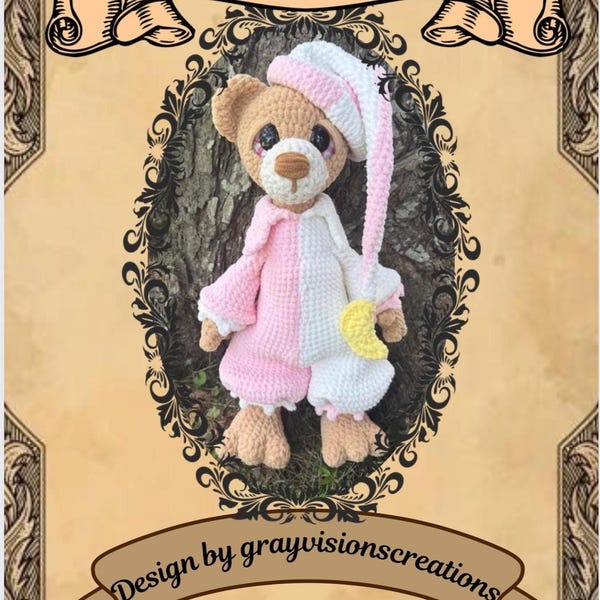 Hypnos the Night Bear PDF pattern