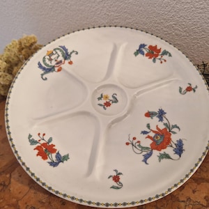 Vintage France: Porcelain fondue plate from Paris, France