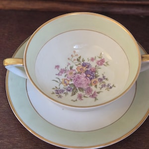Vintage France: Porcelain Tea or Coffee Cup + Matching Saucer Limoges France