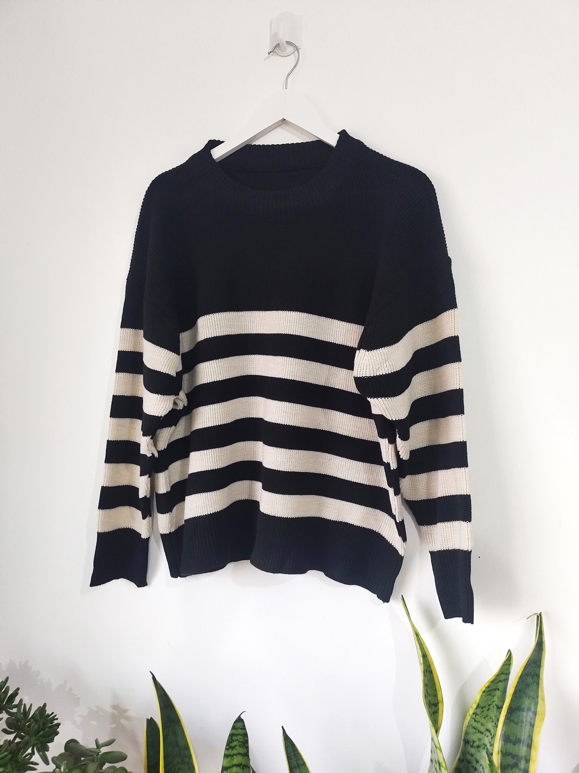 Striped Knit Sweater - Etsy