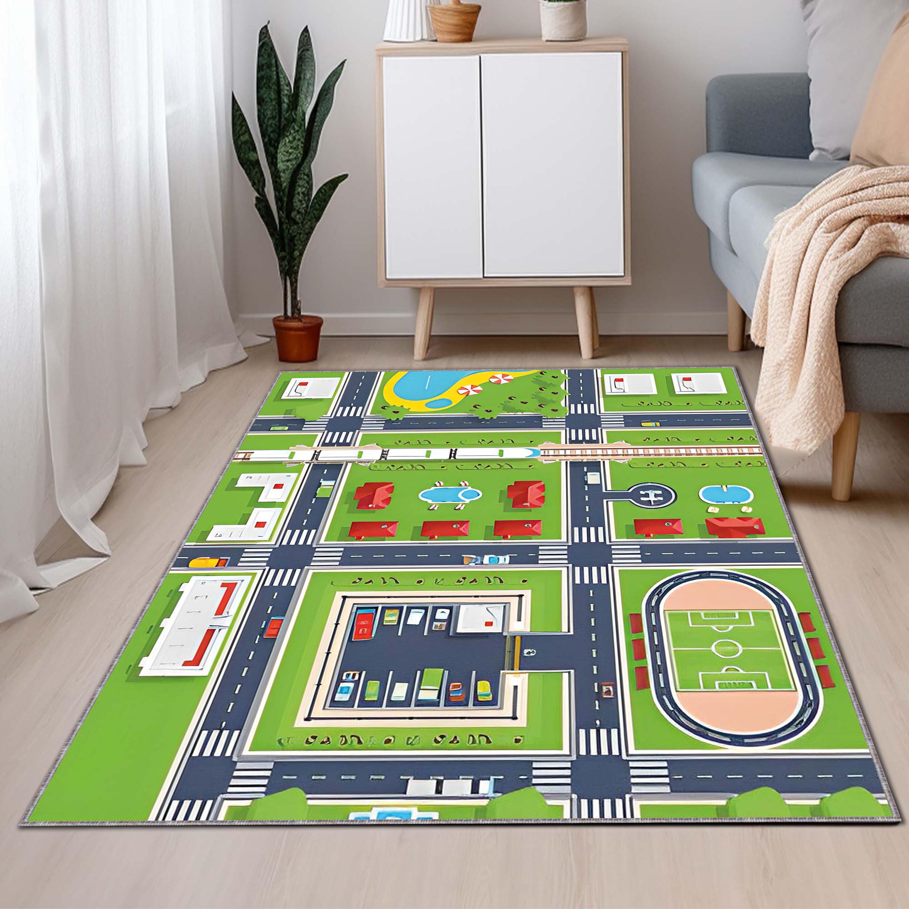 City Road Map Rug: Kids Playroom Activity Mat, Nursery Decor - Etsy
