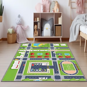 City Map Teppiche, Spielzimmer Teppich, Aktivitätsmatte, Kinderzimmer Dekor, Kinder Teppiche, City Map für Kinder, Lernteppich, Kinderspielmatte, Spielmatte