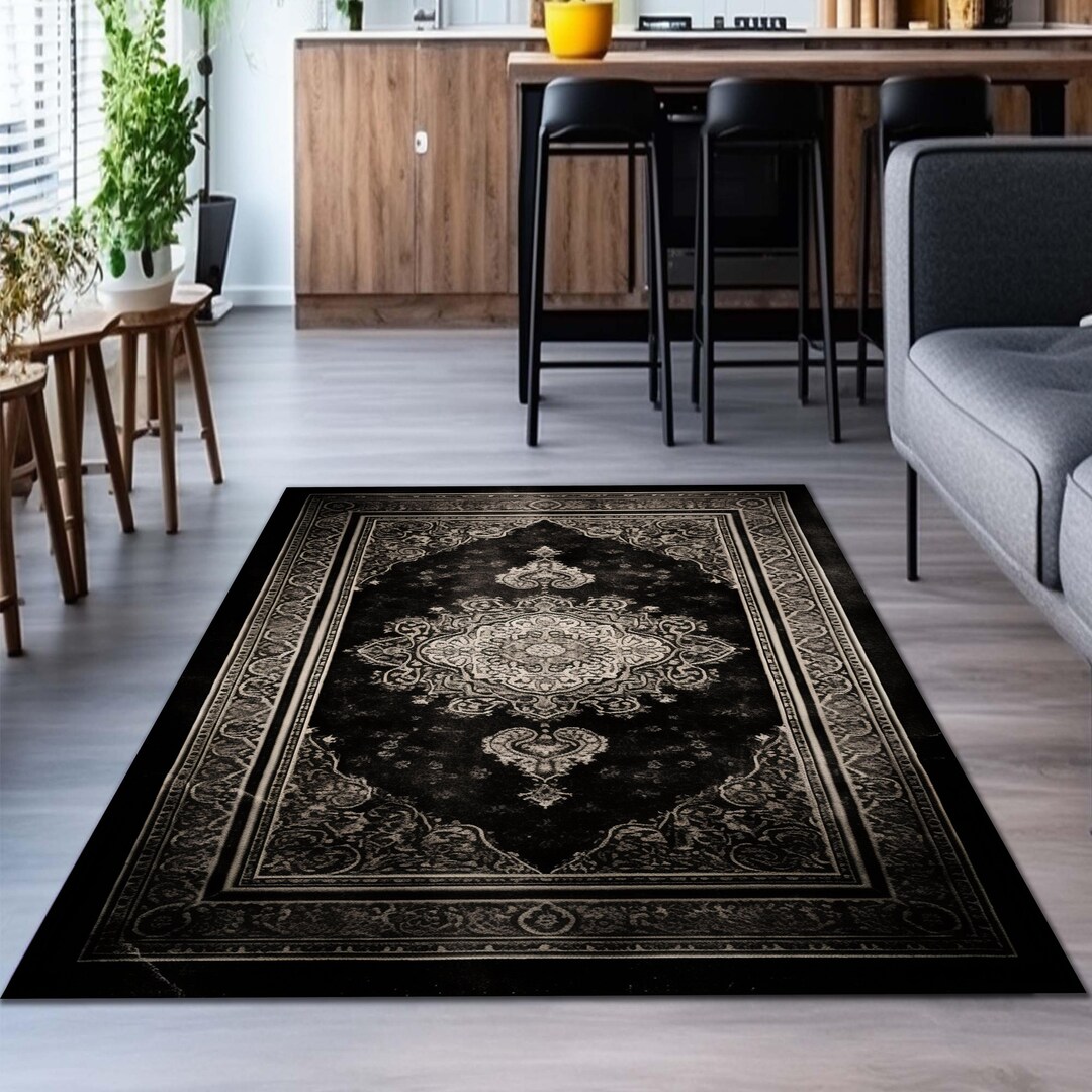 Gothic Mug Rug Vintage Black Gothic Kilim Rug: Turkish Style Area Rug - Etsy