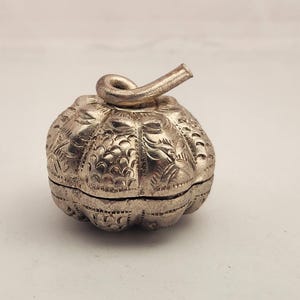 vintage silver gourd pumpkin box cambodian betel figural