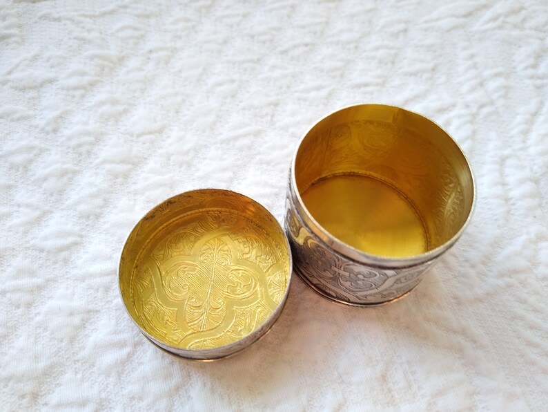 Vintage Metropolitan Museum Art Silver Etched Trinket Box