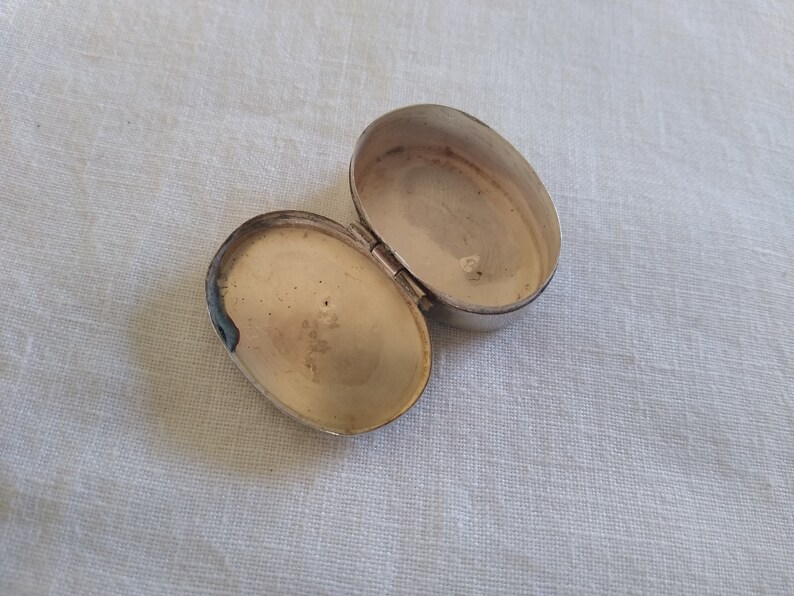 Sterling Silver Pill Box Oval Abalone Polished Shell Mexico Mexican Silver