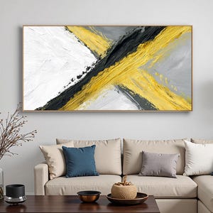 Textured Gold Palette Knife Painting, Abstract Black White Canvas Art