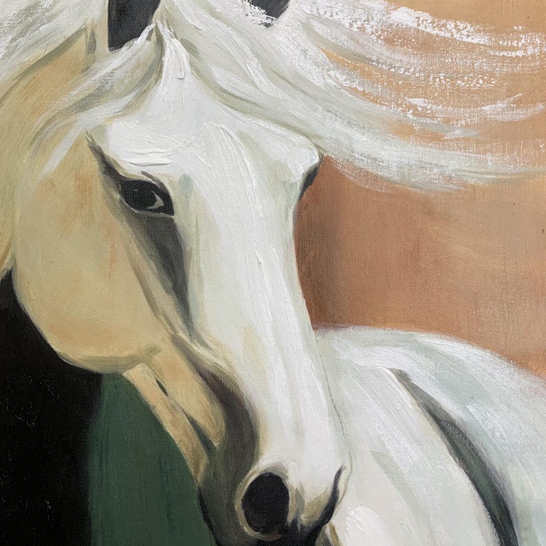 Textured Horse Oil Painting on Canvas, Abstract 3D Wall Art - Etsy
