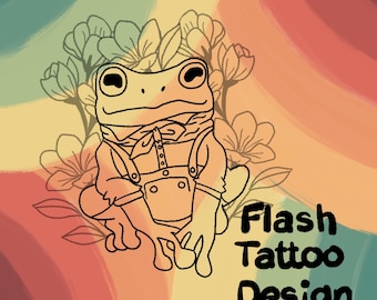 Diseño de tatuaje flash ~ Chico rana elegante