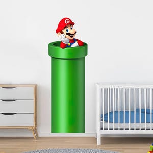 Adesivi murali Super Mario Pipe D1 in vinile RESISTENTE, molte misure, decorazione per camera da letto per bambini, carta da parati Luigi per ragazzi e ragazze, staccabile, riutilizzabile e impermeabile
