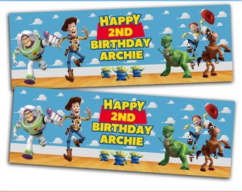 Personalized Toy Story Birthday Banner, Kids Party Decoration