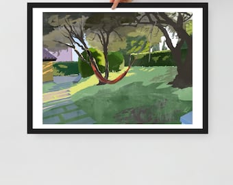 Mediterranean Garden | Framed Print of Original Artwork