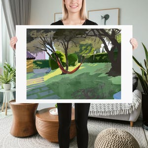 Mediterranean Garden | Print of Original Artwork | 61 x 91 cm / 24 × 36 inch