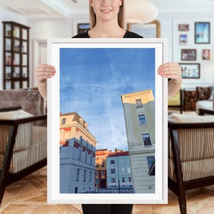 City Street #1 | Framed Print of Original Artwork | 50 × 70 cm / 20 × 28 inch | White Frame