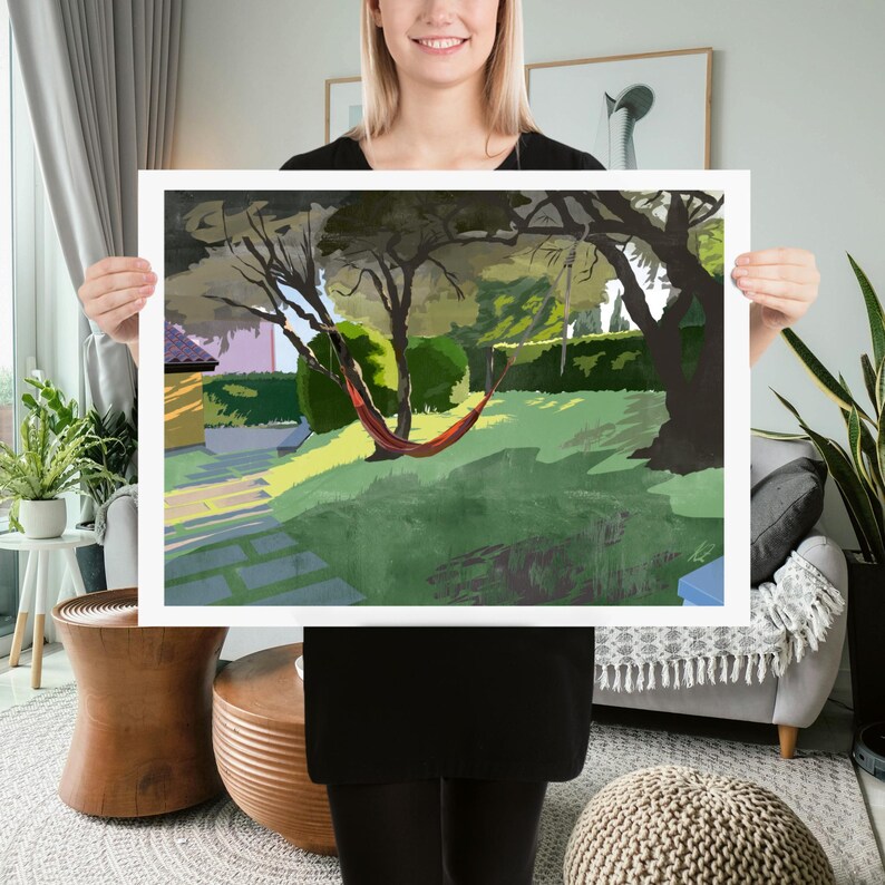 Mediterranean Garden | Print of Original Artwork | 46 x 61 cm / 18 × 24 inch
