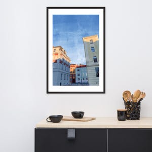 City Street #1 | Framed Print of Original Artwork | 61 × 91 cm / 24 × 36 inch | Black Frame