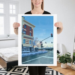 Winter City Scene | Print of Original Artwork | 46 x 61 cm / 18 × 24 inch