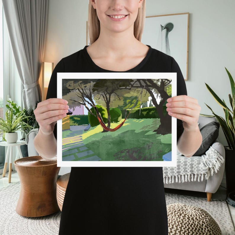 Mediterranean Garden | Print of Original Artwork | 28 x 35 cm / 11 × 14 inch