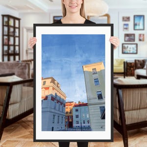 City Street #1 | Framed Print of Original Artwork | 61 × 91 cm / 24 × 36 inch | Black Frame