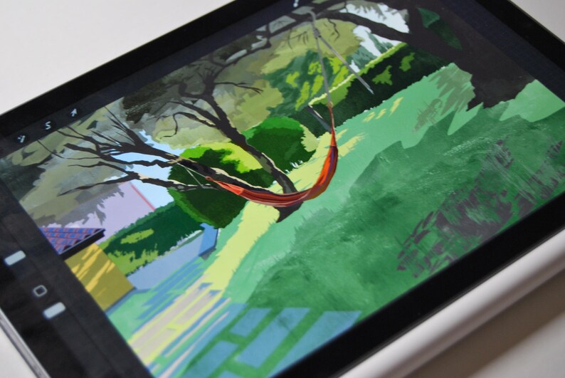 Photograph showing the process of creating this artwork
