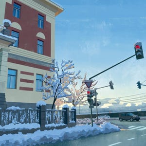 Winter City Scene | Print of Original Artwork
