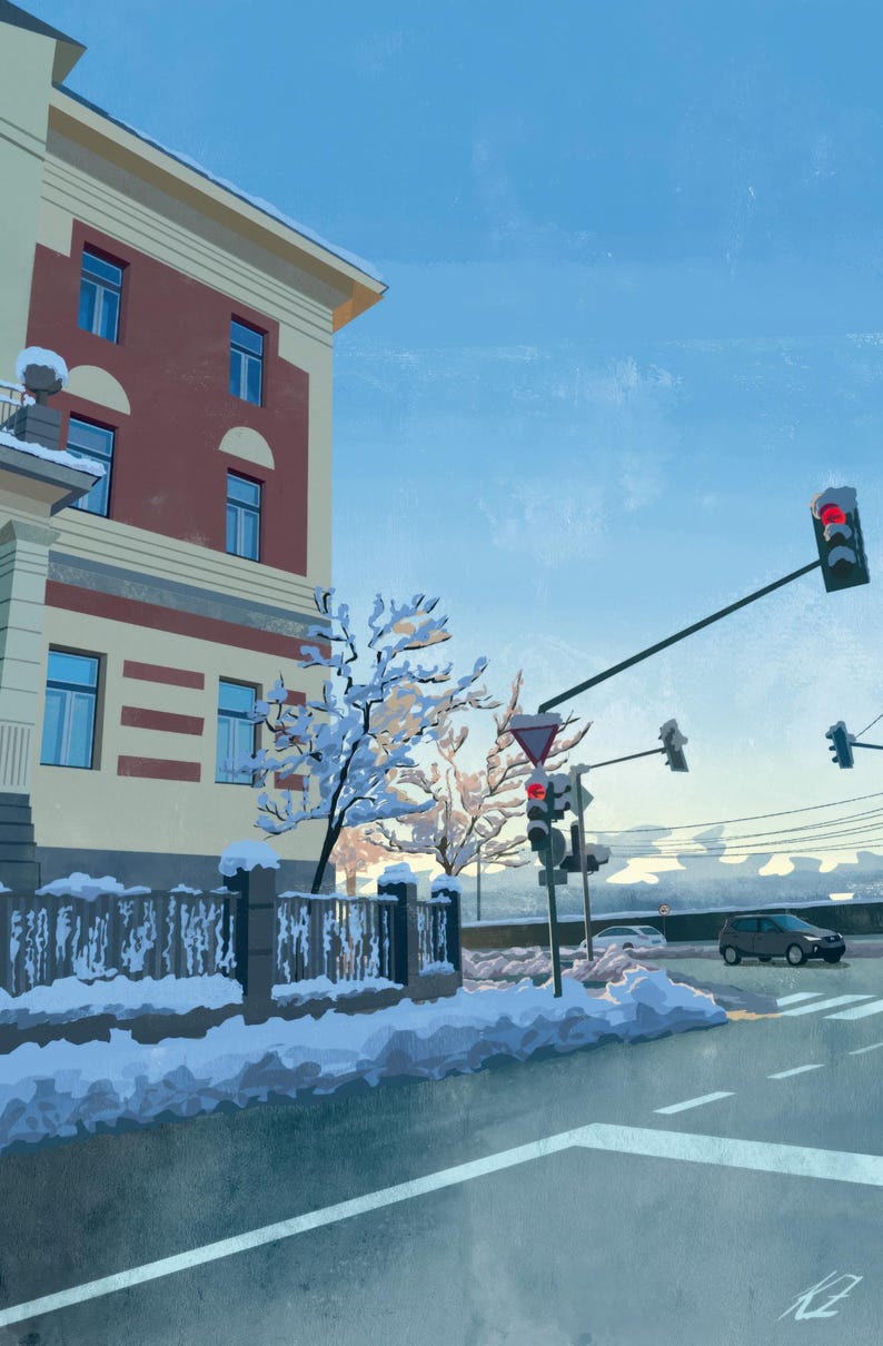 Winter City Scene | Print of Original Artwork