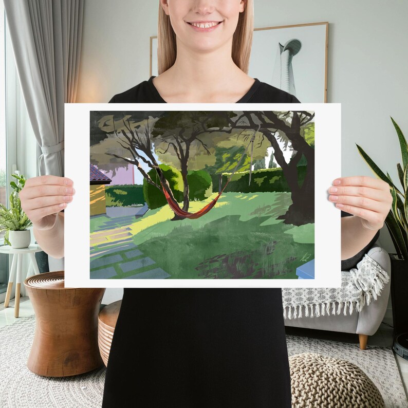 Mediterranean Garden | Print of Original Artwork | 30 x 46 cm / 12 × 18 inch