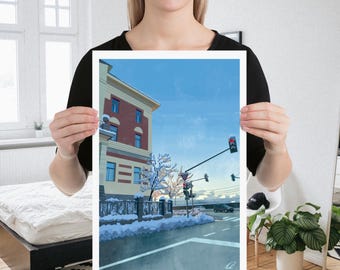 Winter City Scene | Print of Original Artwork