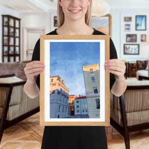 City Street #1 | Framed Print of Original Artwork | 30 × 40 cm / 12 × 16 inch | Oak Frame