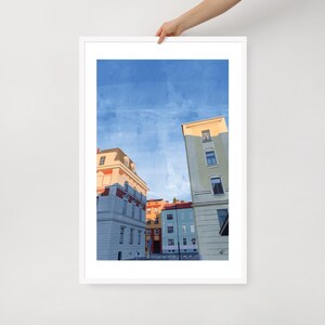 City Street #1 | Framed Print of Original Artwork | 61 × 91 cm / 24 × 36 inch | White Frame
