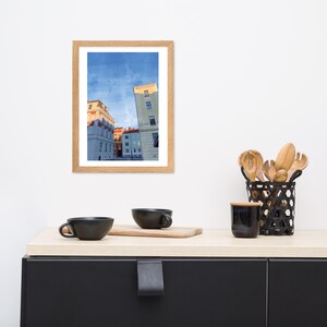 City Street #1 | Framed Print of Original Artwork | 30 × 40 cm / 12 × 16 inch | Oak Frame