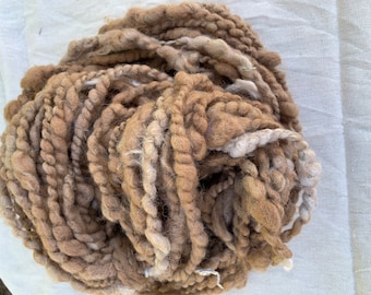 Australian Alpaca and silk, hand processed, Handspun, textured art yarn, natural colour 130 g 40 m