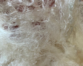 White Silk noil fibre, 50 grams