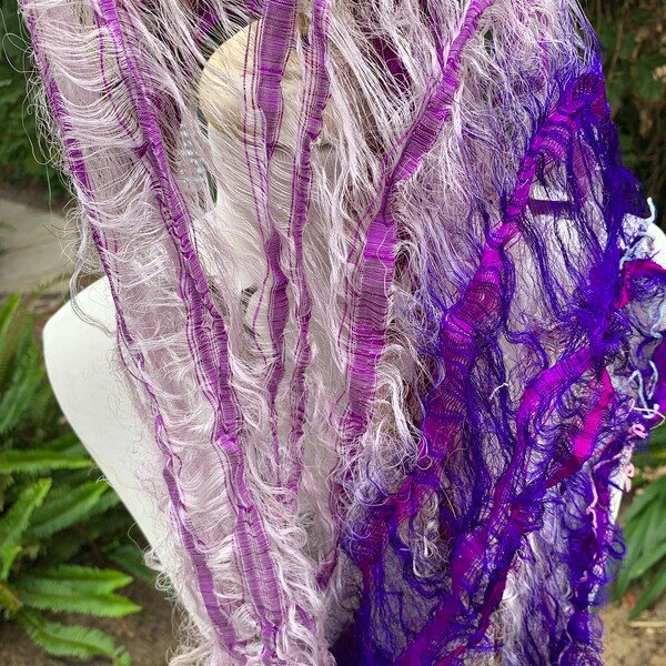 26 grams, sari silk waste, purple