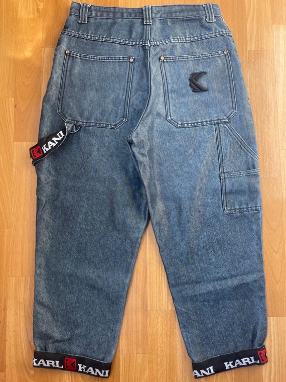 KARL KANI Jeans, Shiny Vintage Baggy Jeans Silver Metallic, Kani