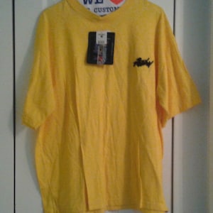 FUBU jersey vintage t-shirt yellow shirt, 90s hip hop clothing, 1990s hip-hop shirt, OG, gangsta rap, mens size xl, new NWT