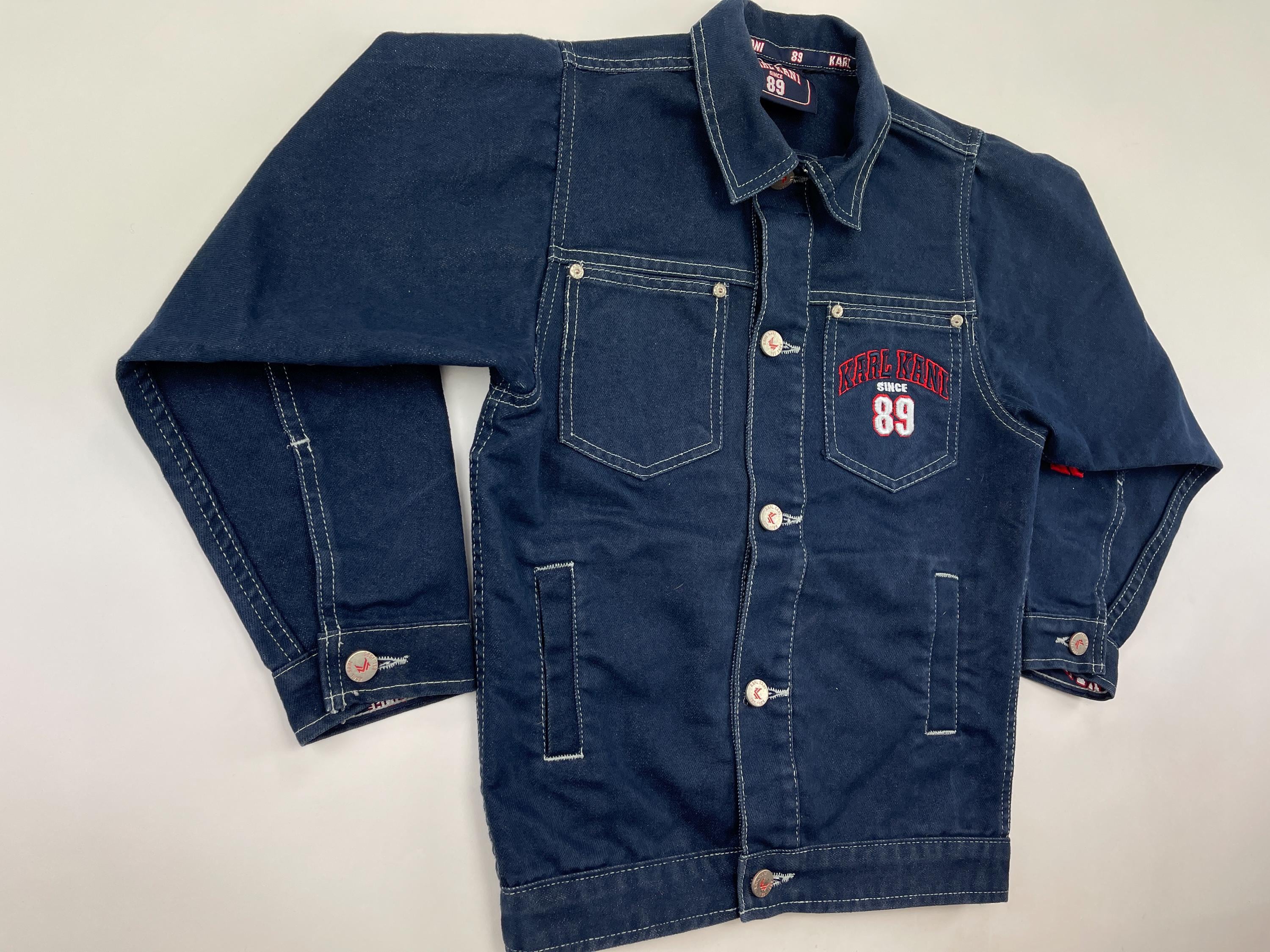 Womens Karl Kani Jeans Jacket, Blue, Vintage Kani Ladies Denim