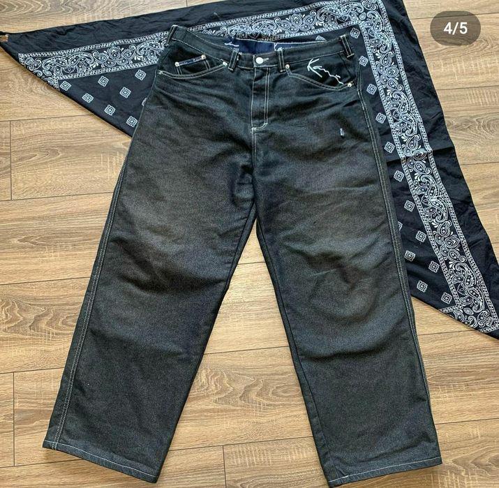 KARL KANI Jeans, Shiny Vintage Baggy Jeans Silver Metallic, Kani