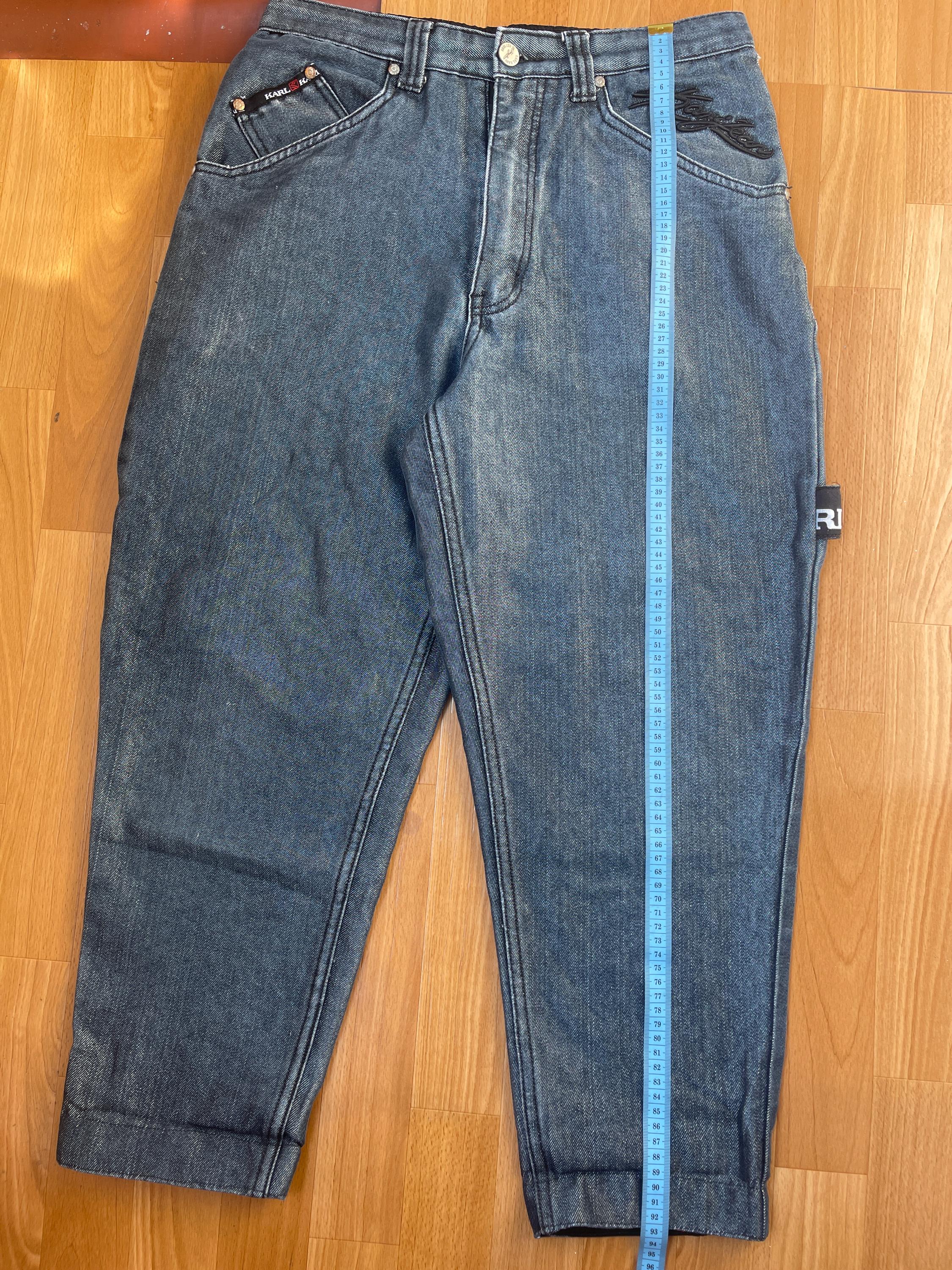 KARL KANI Jeans, Shiny Vintage Baggy Jeans Silver Metallic, Kani