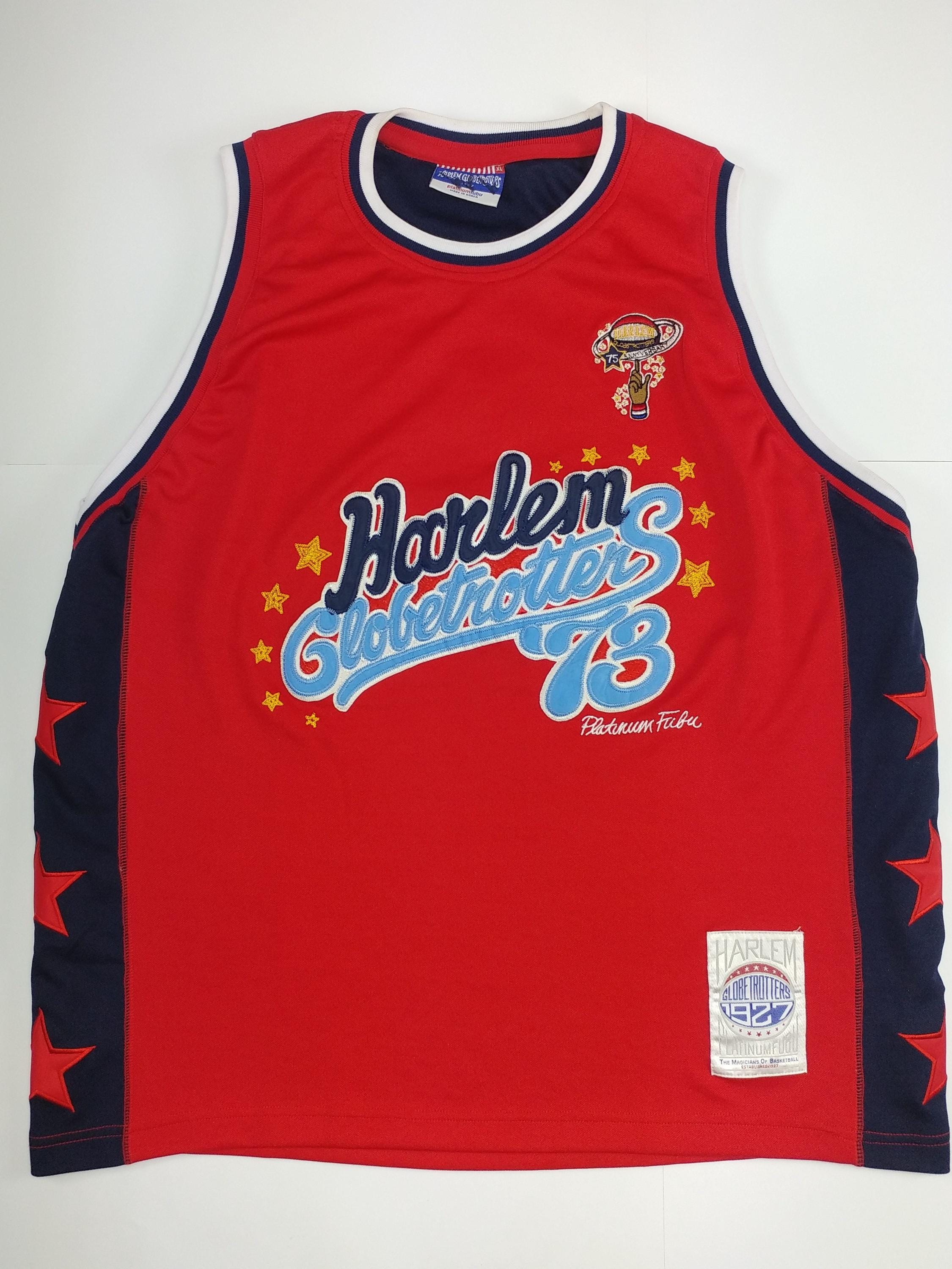 Platinum fubu ハーレムグローブトロッターズ bboy ゲームシャツ Platinum Fubu Jersey, Red, Harlem Globetrotters, Vintage