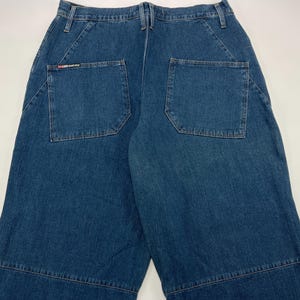 SWG jeans, blue, Street War Gear jeans, vintage baggy, 90s hip hop, 1990s hip-hop pants, old school, streetwear, jnco skater, mens size W 34